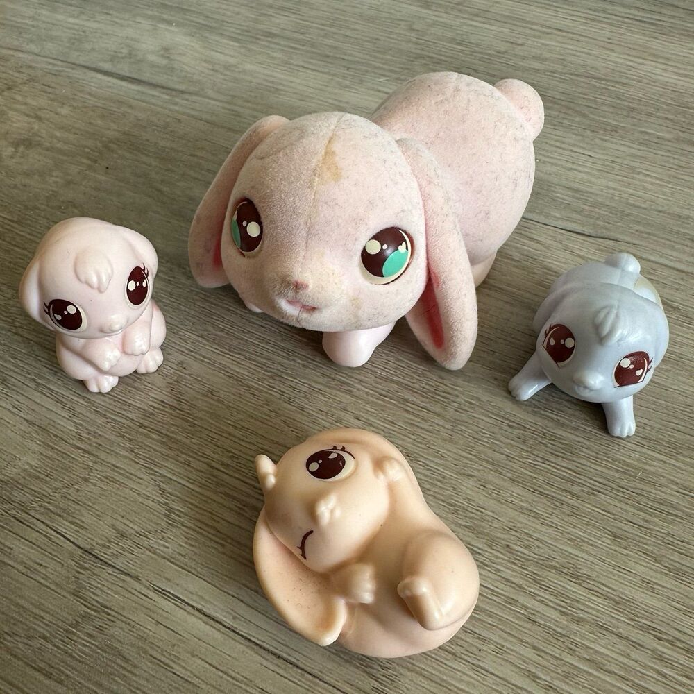 Moose Little Live Pets Mama Surprise Pink Bunny Rabbit & 3 Baby Bunnies Only
